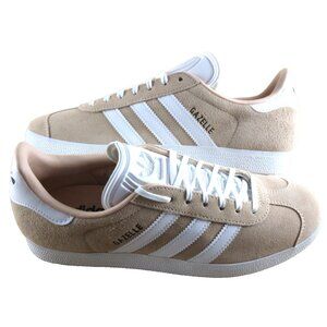 Adidas Women's Gazelle Suede Striped Shoes Halo Blush Cloud White Sizes NIB